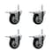 Service Caster 35 Inch Black Polyurethane Swivel 34 Inch Threaded Stem Caster Set with Total Lock Brake SCC-TSTTL20S3514-PPUB-BLK-34212-4 - alternate 1